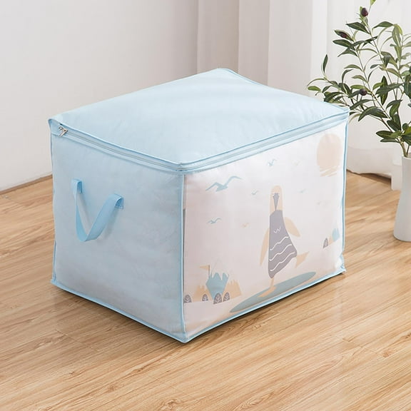 Giunmcul 50% Off Clear Non-woven Clothes Quilt Storage Bag Foldable Wardrobe Storage Toy Storage Bag