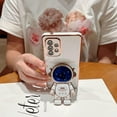 thumbnail image 4 of case for Samsung Galaxy A53 5G Case, Cute Starry Sky Plated 3D Astronaut Hidden Kickstand Holder Galaxy A53 5G Case for Women Girls Soft TPU Full Lens Cover Protection Shockproof Alien Case (White), 4 of 6