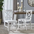 thumbnail image 6 of GDF Studio Truda Indoor Farmhouse Acacia Wood Dining Chairs, White Finish, 6 of 7