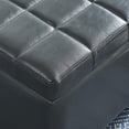 thumbnail image 5 of Faux Leather Storage Ottoman- Grey, 5 of 5