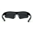 thumbnail image 4 of Classic Mens Baseball Half Rim Shield Sport Plastic Sunglasses Black Grey, 4 of 4