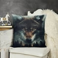 thumbnail image 3 of Cool Wolf Forest Throw Pillow Cases Plush Pillow Cover Decorative Pillowcases Zipper Closure Cushion Covers for Couch Living Room Bedroom 24 "x24 ", 3 of 8