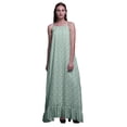 thumbnail image 1 of Bimba Robe de Nuit Imprimée Floral Rose Menthe Pastel pour Femmes Longue Bretelles Spaghetti Maxi Robe de Nuit Grand, 1 of 5