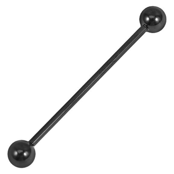 ibasenice Stainless Steel Industrial Piercing Jewelry Piercing Earring High Polished Smooth Surface 1Set Black