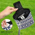 thumbnail image 4 of Haosy Blue Beige Vintage Damask Golf Mallet Putter Cover Strong Magnetic Leather Golf Club Headcover Closure, 4 of 7