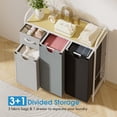 thumbnail image 2 of Clasificador de ropa Yecaye de 3 secciones con estante y 1 cajón, 135 L, 2 of 8