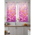thumbnail image 2 of Pink Spring Floral Curtains 45 Inch Length, Sheer Curtains for Bedroom Living Room Window Modern Oil Painted Daisy Botanical Rod Pocket Drapes Kitchen Curtains Small Half Window 42"x45" 2 Panels, 2 of 6