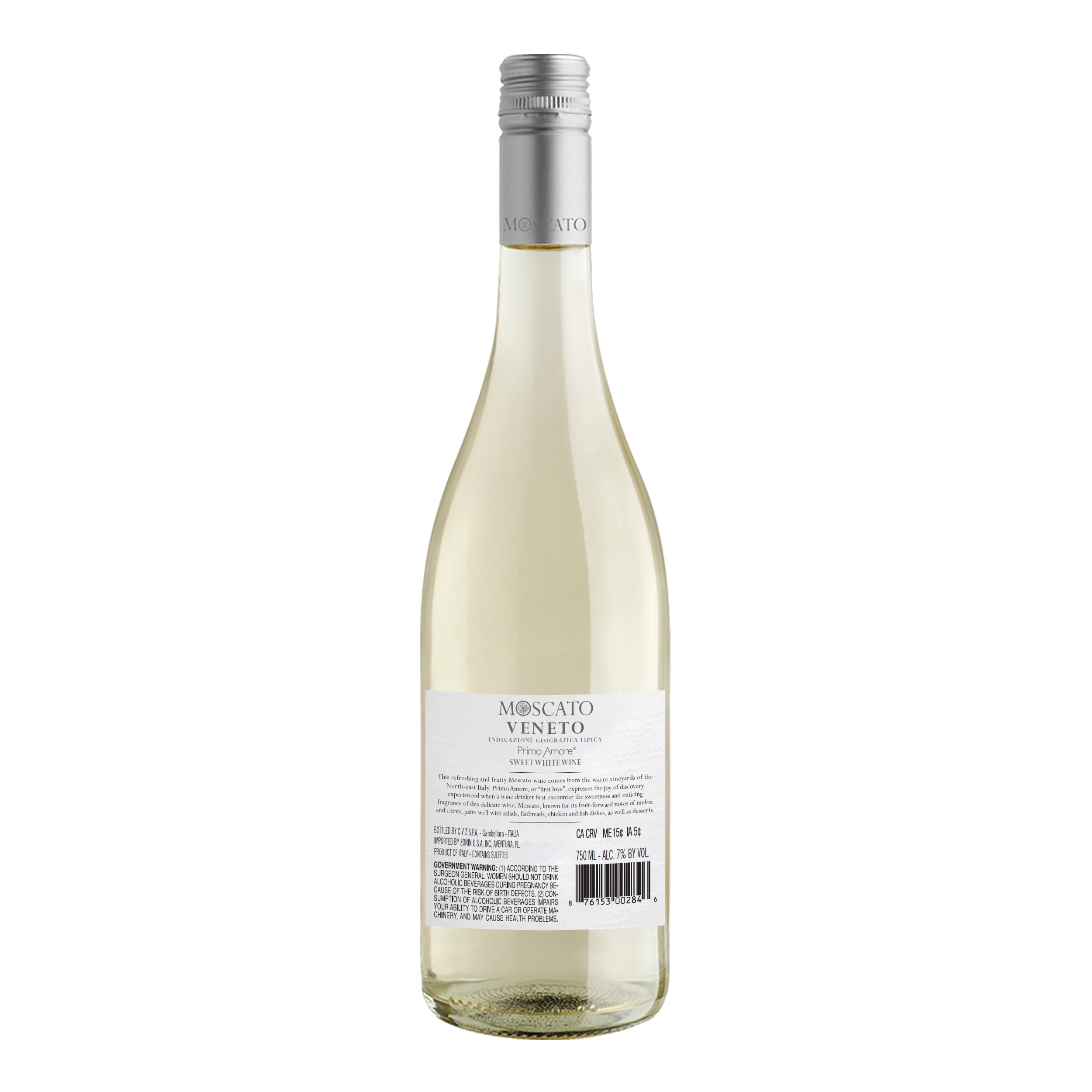 Primo Amore Moscato Wine Italy, 750 ml, Glass Bottle, 7% ABV