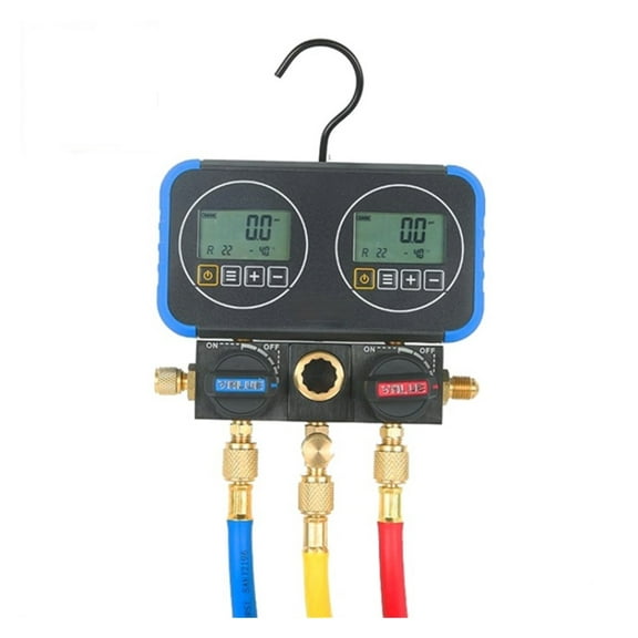 R22 R32 R410a Refrigeration Double Dial Digital Manifold Pressure Gauge Set