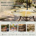 thumbnail image 6 of Round Outdoor Tablecloth with Umbrella Hole and Zipper, Yellow Palm Leaves Coastal Tablecloth with Elastic Waterproof, Summer Tropical Botanical Boho Patio Table Covers for 55" - 60" Pool Tables, 6 of 9
