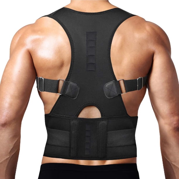 Corrector de postura torácico - Soporte magnético para aliviar el dolor de cuello, hombros, espalda alta y baja - Corrector de postura perfecto para la columna cervical y lumbar - Cinturón totalmente