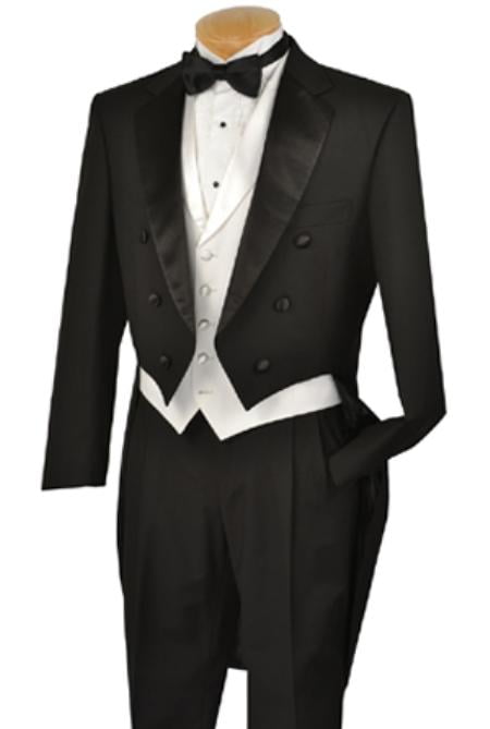 White Lapeled Vest Tuxedo Jacket With 