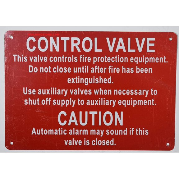 Control Valve - This Valve Controls FIRE Protection Equipment Sign, Engineer Grade Reflective Aluminum Sign (RED,Aluminum 7X10)(ref-2022-4)