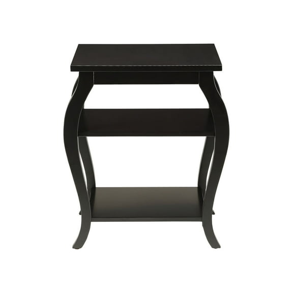 Black Finish Bow Leg Square End Table