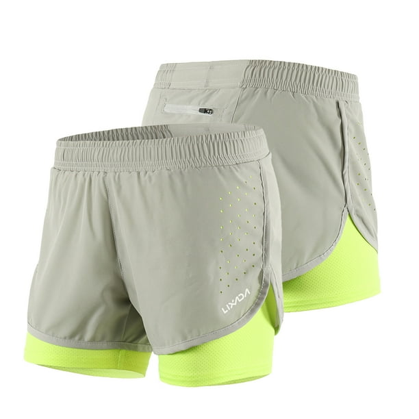 Shorts Deportivos Lixada Shorts para correr 2 en 1 para mujer Secado rápido Ejercicio de entrenamien Lixada Shorts Deportivos