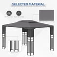 thumbnail image 4 of Outsunny 10' x 13' Outdoor Patio Gazebo with Double Vented Roof, Storage Shelves, Steel Frame for Lawn, Backyard and Deck, Gray, 4 of 9