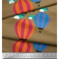 thumbnail image 2 of Soimoi Brown Cotton Duck Fabric Cloud & Hot Air Balloon Holiday Fabric Prints By Yard 42 Inch Wide, 2 of 3