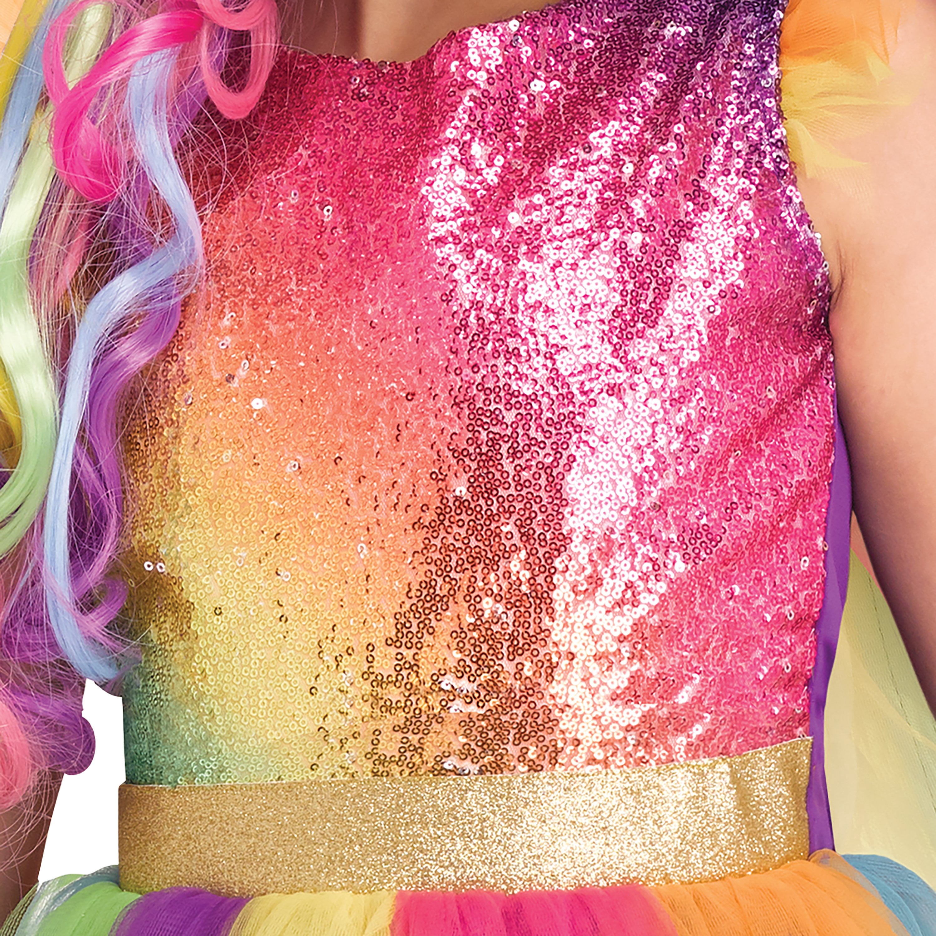 Rainbow Unicorn Halloween Costume for Children, Girls' Size L (10/12), by Way to Celebrate