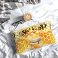 thumbnail image 5 of Pofeuu Honey Bee Print Polyester Microfiber Plush Pillowcases, Super Soft and Cozy Pillow Case Covers with Envelop Closure（Pillow core not included）-20"x30", 5 of 6