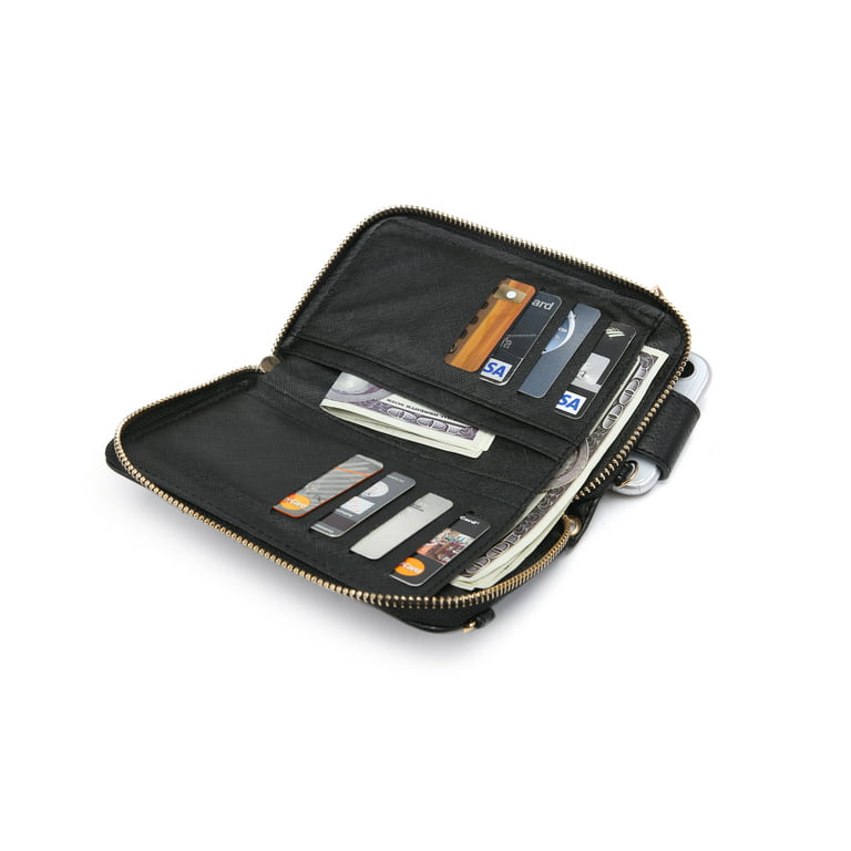 Luxury Wristlet Clutch Bag  Small Zip Pouch Bag w. Card Slots