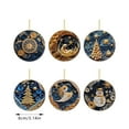 thumbnail image 3 of BFSAUHA - Colgante artesanal navideño misterioso azul marino y dorado, decoración acrílica navideña, decoración artística para el hogar y el coche, 6 piezas, adorno navideño de vidrio, decoraciones, 3 of 7