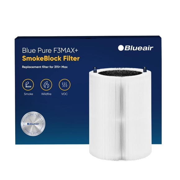 BLUEAIR Blue Pure 311i+ Max SmokeBlock Genuine Replacement Filter, Extra Carbon Captures 99.99% of Wildfire Smoke, fits Blue Pure 311i+ Max Air Purifi