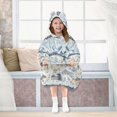thumbnail image 7 of FORMRS Wearable Blanket Hoodie with Sleeves for Kids Cozy Flannel Sweatshirt, Light Blue Mountain, 7 of 7