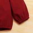 thumbnail image 5 of Infant Baby Girl Clothes Baby Girl 2PCS Outfits Long Sleeve Ruffle Collar Top Jeans Pants Set Wine Red 6-9 Months, 5 of 8