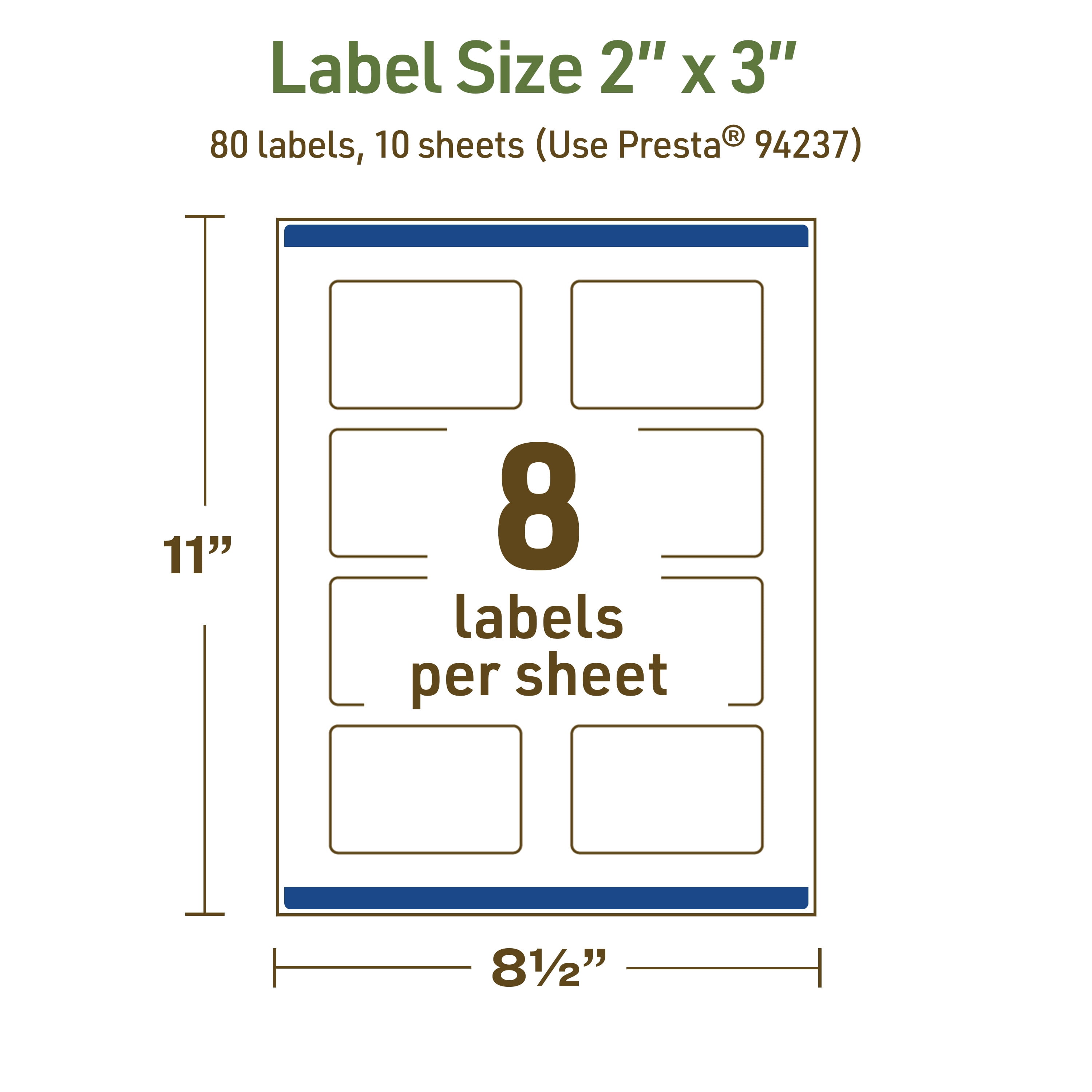 Avery Dissolvable Rectangle Labels, 2" x 3", 80 Labels