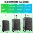 thumbnail image 2 of SANOPY 3-Piece Luggage Sets Hardshell for Travel (20"+24"+28"), 3 Piece Luggage Sets with Wheels, Hardshell 3 Pc Suitcases with TSA Lock Hardside & Lightweight, Black, 2 of 11