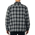 thumbnail image 6 of Alpine Swiss Mens Josh Fleece-Lined Flannel Jacket Heavyweight Snap Button Plaid Shirt Shacket Warm Winter Outerwear BKGY LRG, 6 of 7