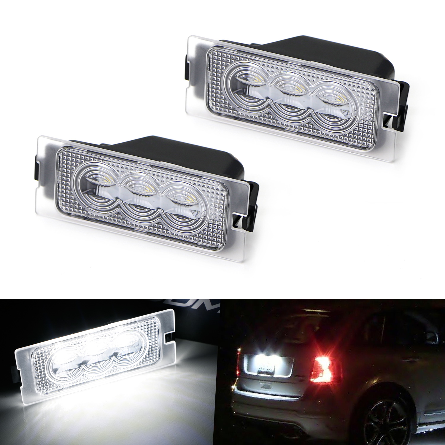 iJDMTOY (2) Exact Fit 3Diode Xenon White Osram LED License Plate Light