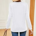 thumbnail image 4 of 2025 New Fashion Plus Size Fashion Women Casual V Neck Long Sleeve Solid Color T-Shirt Top Pullover Blouse, 4 of 8