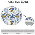 thumbnail image 6 of Elastic Edge Round Tablecloth with Botanical Floral Design, Durable Water-Resistant Polyester Fabric, Fits 44-52 Inch Diameter Tables, Extra Large, 6 of 7
