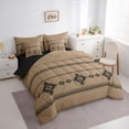 thumbnail image 2 of Castle Fairy Bohemian Tribal Aztec 7-Piece Twin Bedding,Hippie Boho Bedding Comforter Set,Taupe Black,Reversible, 2 of 7