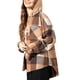 thumbnail image 5 of Txlixc Chaqueta a cuadros para mujeres, chaqueta de botón con capucha de manga larga, chaqueta de calle casual Txlixc  moda, 5 of 7