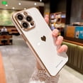 thumbnail image 2 of Compatible with iPhone 14 Pro Max Case Luxury Plating Love Heart Case Soft TPU Silicone Shockproof Camera Protective Cute Case for iPhone 14 Pro Max 6.7" for Women Girl White, 2 of 13