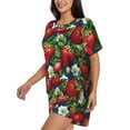 thumbnail image 2 of Lsque Strawberry2 Women's Short-Sleeved Pajama Set - 2 Piece Soft and Lightweight Sleepwear Set-Small, 2 of 9
