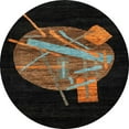 thumbnail image 1 of Ahgly Company Indoor Round Abstract Black Oriental Area Rugs, 8' Round, 1 of 6