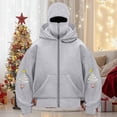 thumbnail image 4 of Towmus Christmas Sweatshirts for Women Balaclava Hoodie Double Hooded Full Zip UP with Built-In Eye Mask, 4 of 4
