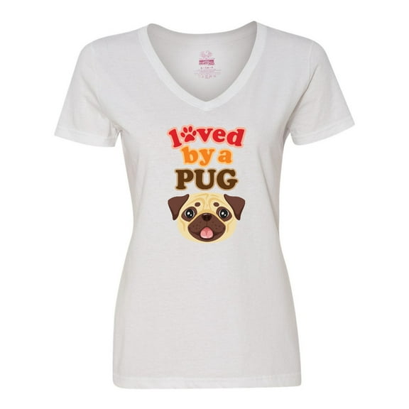 Inktastic Pug Dog Gifts Women's V-Neck T-Shirt