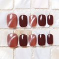 thumbnail image 4 of 24PCS Detachable Wearable Fake Nails press on Red and cat eye mixed  head short artificial nails with glue, 4 of 10