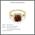 thumbnail image 6 of Gem Stone King 2.70 Ct Red Garnet White Created Sapphire 18K Yellow Gold Plated Silver Ring, 6 of 6