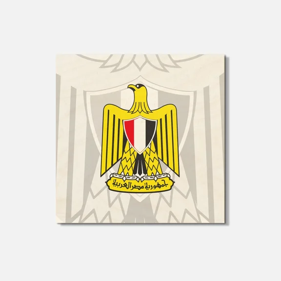 Egypt Coat Of Arms 4'' X 4'' Square Wooden Coaster