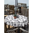 thumbnail image 2 of Outdoor Tablecloth with Umbrella Hole for Patio/Picnic/Party/Camping, Farmhouse Castle Waterproof Table Cloth Round Cover Washable, Country Black Tree Vintage Plants Garden (Dia 54"), 2 of 8