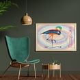 thumbnail image 2 of Flamingo Wall Art with Frame, Single Flamingo Rainbow Color Tie Dye Effect Background Animal World Art Print, Printed Fabric Poster for Bathroom Living Room, 35" x 23", Multicolor, by Ambesonne, 2 of 2