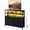 Black, variant on CONCETTA 45 inch TV Stand, 6-Drawer Fabric Dresser with LED Lights and Charging Station, Entertainment Center for Bedroom Living Room Hallway, Black