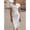 white, variant on 2026 Elegant Cowl Neck Sheath Dress for Women, Short Sleeve Ruched Waist Midi Pencil Dress, Formal Cocktail & Office Wear