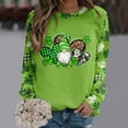 thumbnail image 2 of ASFGIMUJ Blouse For Women Suitable St Pa Day T Shirts Crewneck Green Sweatshirt Raglan Sleeve Shirt Pullover Tops Loose Fashion Dressy Tops,Size M, 2 of 5