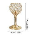 thumbnail image 3 of Handmade Crystal Metal Table Candlestick, Hollow Decorative Candlestick Ornament, Candle Holder Centerpiece for Home Office Dining, Elegant Tabletop Decor, Stylish Candlelight Accent, 3 of 6